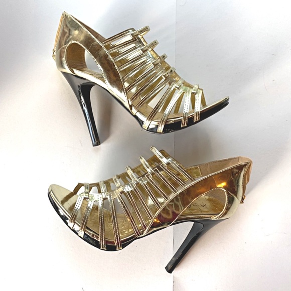 anne michelle gold heels